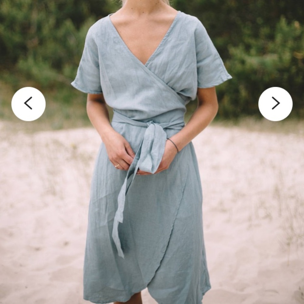 Linenfox mimosa wrap dress. Size s/m. Dusty Peach